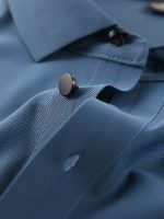 Men's Solid Seamless Short Sleeve Button Up Lapel Shirt, Lightweight Business Casual Style, Breathable Short Sleeve Top, Solid Color Classic Collar Summer Golf Shirts - Image 8