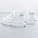Women's Platform Skate Shoes, Versatile Height Increasing Lace Up Low Top Shoes, Outdoor Walking White Shoes - Image 6