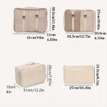 7pcs Large Capacity Travel Organizer Set, Nylon Packing Cubes With Storage Pouch For Clothes, Pants, Shoes, Socks - Vacation Style, Portable Luggage Bags - Image 9