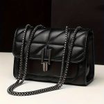 Stylish Chain Crossbody Bag, Argyle Quilted Shoulder Bag, Classic Small Handbag, Purse For Women