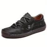 Men's Handmade Stitching Casual Shoes Flats Outdoor Walking Sneakers - Image 2