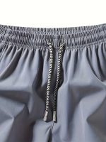 Men's Zipper Pockets Active Shorts, Casual Waist Drawstring Quick Drying Shorts, Running, Sports, Fitness Quarters - Image 7