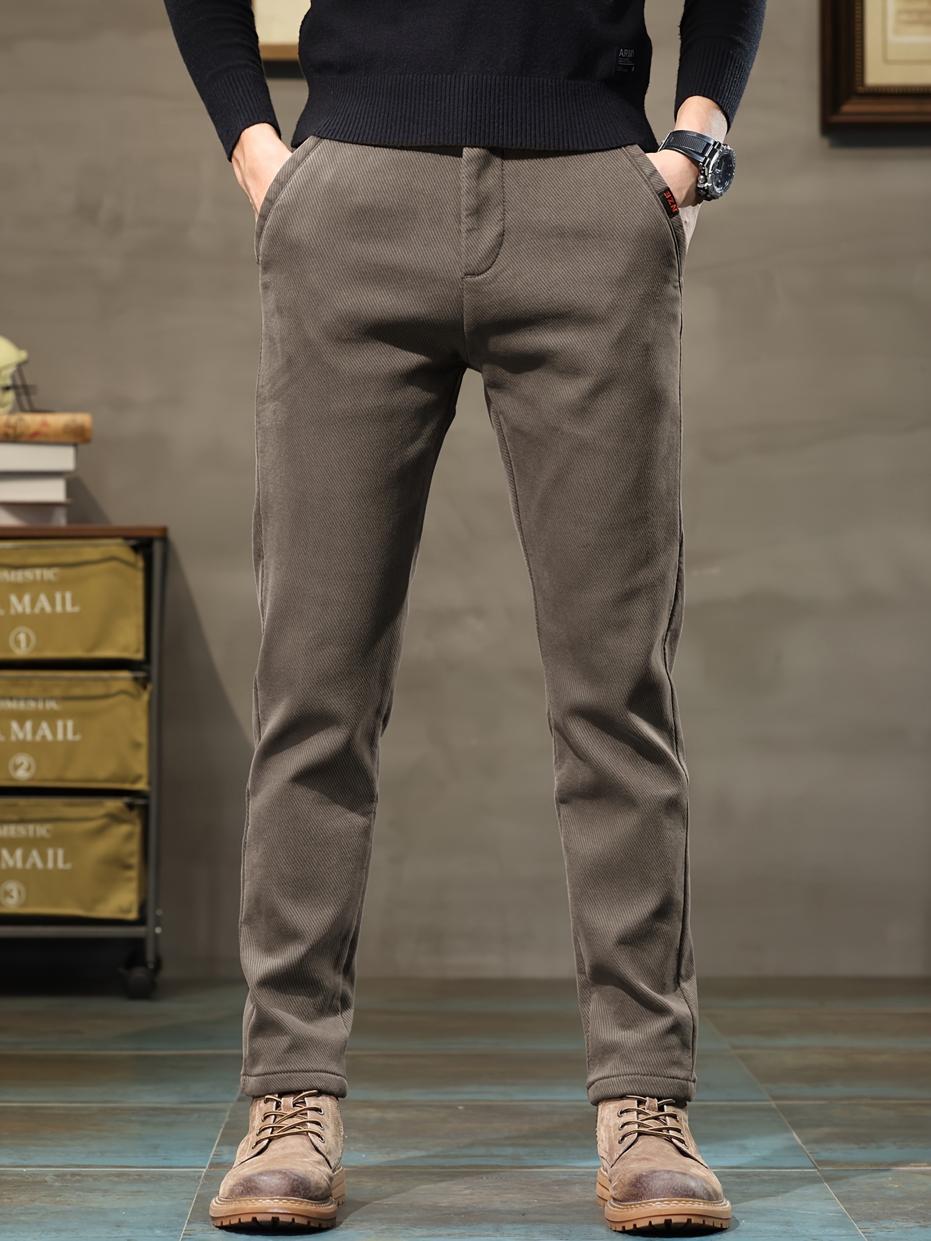 6e554982d5cf483587f09a1f6c19365a.jpg Men's Semi-formal Skinny Pants For Fall Winter Business - Image 1