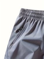 Men's Zipper Pockets Active Shorts, Casual Waist Drawstring Quick Drying Shorts, Running, Sports, Fitness Quarters - Image 8