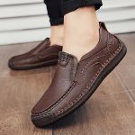 Men's Stitching Casual Loafers, Breathable Wear-resistant Anti-skid Slip On Shoes For Outdoor Walking Driving, Spring Summer And Autumn - Image 13