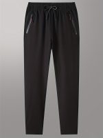 Men's Solid Pants With Zipper Pockets, Casual Breathable Drawstring Trousers For Outdoor Activities Gift - Image 5