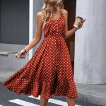 Fashion Dots Print Sleeveless Tie Waist Dress - Image 7