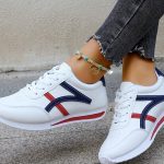 Women's Fashion Lace-Up Sneakers, Preppy Soft Sole Comfort Walking Shoes, Casual Low-top Athletic Shoes - Image 5