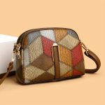 Mini Colorblock Crossbody Bag, Retro Rhombus Pattern Purse, Fashion Shoulder Bag For Women - Image 11