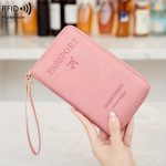 Solid Color RFID Portable Passport Holder, Multi Functional Airplane Ticket Clip, Travel Credit Card Wallet With Zipper And Wrist Strap - Image 9