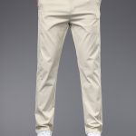 Men's Solid Casual Fashion Pants For Spring Fall, Versatile Trousers For Males
