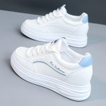 Women's Casual Sneakers, Fashion All-match White Shoes, Thick Sole Lace-up Skate Shoes - Image 4