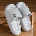 Simple Letter Design Slides, Casual Open Toe Soft Sole Shoes, Comfortable Indoor Home Bathroom Shower Slides - Image 7
