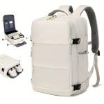 Large Capacity Travel Backpack With Shoe Compartment, Dacron Lightweight Laptop Daypack With Charging Port, Fashion Travel Commuter Bag - Image 2
