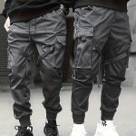 Trendy Solid Cargo Pants, Men's Multi Flap Pocket Trousers, Loose Casual Outdoor Pants, Men's Work Pants Outdoors techwear Hip Hop Style - Image 3