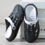 Men's Trendy Hollow Out Colour Block Slippers, Comfy Non Slip Durable Backless Slides For Men's Outdoor Activities - Image 2