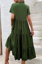 Ruffle Hem Short Sleeve Casual Mini Dress - Image 5