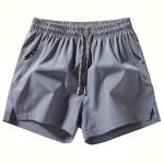 Men's Solid Color Leisure Shorts With Zippered Pockets, Summer Fashion Drawstring Sports Shorts For Fitness And Outdoors Wear - Image 4