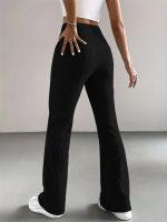 Solid High Waist Pants, Elegant Flare Leg Pants, Women's Clothing - Image 5