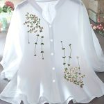 Floral Pattern Simple Blouse, Elegant Button Front Stand Collar Blouse, Women's Clothing - Image 2