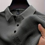 Men's Lapel Neck Short Sleeve T-shirt, Comfy Stretchy Trendy Tees For Summer, Casual Daily Style Fashion Clothing - Image 3