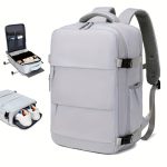 Large Capacity Travel Backpack With Shoe Compartment, Dacron Lightweight Laptop Daypack With Charging Port, Fashion Travel Commuter Bag - Image 19