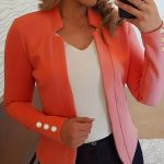 Solid Open Front Blazer, Casual Long Sleeve Button Blazer For Office & Work, Women's Clothing - Image 6