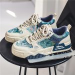 Men's Alphabet Print Trendy Skate Shoes With PU Leather Uppers, Wear-resistant Non Slip Lace-up Casual Sneakers For Outdoor, Men's Street Style Footwear - Image 5