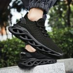 PLUS SIZE Men's Trendy Woven Knit Breathable Blade Type Sneakers, Comfy Non Slip Lace Up Shoes For Men's Outdoor Activities - Image 11