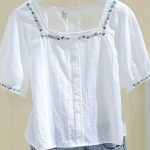 Floral Pattern Square Neck Blouse, Elegant Short Sleeve Blouse For Spring & Summer, Women's Clothing - Image 2