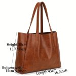 Vintage Large Capacity Tote Bag, Retro Shoulder Bag, Women's Casual Handbag For Commute Work - Image 6