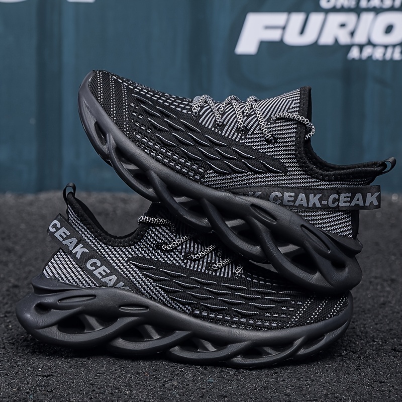 7cb46406ddb76fe4a77efaf8031a843b.jpg Men's Blade Sneakers, Breathable Shock Absorption Running Shoes Lightweight Non-Slip Shoes For Jogging Tennis Gym, Walking Sneakers, Athletic Shoes - Image 1