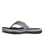 Men's Trendy Outdoor Beach Slip On Strap Flip Flops, Casual Outdoor Slippers With Assorted Colors - Image 9