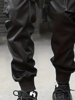 Trendy Solid Cargo Pants, Men's Multi Flap Pocket Trousers, Loose Casual Outdoor Pants, Men's Work Pants Outdoors techwear Hip Hop Style - Image 12