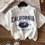 Letter & Mountain Print T-shirt, Short Sleeve Crew Neck Casual Top For Summer & Spring, Women's Clothing - Image 2