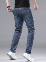 Classic Design Cotton Blend Jeans, Men's Casual Business Straight Leg Denim Pants, Men's Straight Leg Business Trousers - Image 8