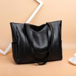 Faux Leather Tote Bag, Multi Pockets Bag, Large Handbags For Work School Travel - Image 4