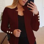 Solid Open Front Blazer, Casual Long Sleeve Button Blazer For Office & Work, Women's Clothing - Image 10