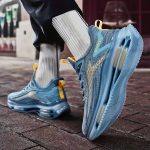 Men's Trendy Woven Knit Breathable Running Shoes With Air Cushion, Comfy Non Slip Durable Sneakers For Men's Outdoor Activities - Image 6