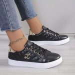 Women's Plaid Pattern Sneakers, Casual Lace Up Outdoor Shoes, Comfortable Low Top Shoes - Image 2