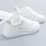 Women's Platform Skate Shoes, Versatile Height Increasing Lace Up Low Top Shoes, Outdoor Walking White Shoes - Image 15