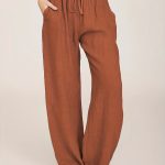 Drawstring Wide Leg Pants, Solid Loose Palazzo Pants, Casual Every Day Pants, Women's Clothing