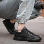 Men's Sneakers, Solid Trendy Comfy Walking Skate Shoes, For Outdoor Walking, All Seasons - Image 6