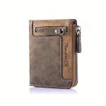 1pc Men's Retro Short Wallet, Multifunctional Fashion Zipper PU Leather Wallet, Ideal Gift For Men - Image 4