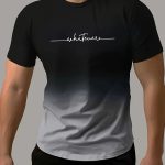 Men's Fashion Gradient Color Sports T-shirt, Casual Stretch Round Neck Tee Shirt For Summer