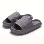 Simple Solid Color Slides, Casual Open Toe Soft Sole Shoes, Comfortable Indoor Home Bathroom Slides - Image 5
