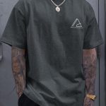 Geometric Graphic Print Men's Creative Top, Casual Short Sleeve Crew Neck T-shirt, Men's Clothing For Summer Outdoor - Image 5