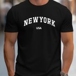 "NEW YORK USA" Print, Men's Novel Design T-shirt, Casual Comfy Tees For Summer, Men's Clothing Tops For Daily Activities - Image 8