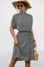 Fashion Print Short Sleeve asual Dress