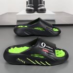 Unisex Trendy Colour Block Open Toe Breathable Slippers With Massage Grains, Comfy Non Slip Durable EVA Sole Slides For Men's & Women's Indoor Activities - Image 2